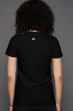 Load image into Gallery viewer, womens power fist t shirt black